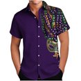 thumbnail image 1 of Mens Casual Botón Arriba Camisas Manga Corta Cuello Cubano Vintage Impresión Estilo 1950S Tela Elástica de Cuatro Lados para la Fiesta de Vacaciones en la Playa, 1 of 8