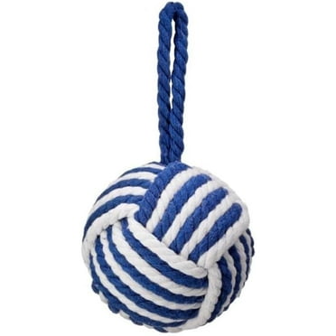 Regency International Woven Nautical Rope Ball, 4-inch Diameter, Blue White, Home Decor and Accessories