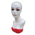 thumbnail image 3 of Busto de maniquí femenino de ABS con soporte para peluca y auriculares. rojo, 3 of 9