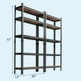 thumbnail image 3 of Towallmark Étagère de Garage 72 Pouces H, Robuste, 2000 Lb, Réglable, 5 Niveaux, Étagères de Rangement en Métal pour sous-Sol, Entrepôt, Garde-Manger, Placard, Cuisine, 35,5 Pouces L x 12 Pouces P, Lot de 2, 3 of 7