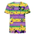 thumbnail image 5 of Gamivast Carnival Theme Shirts for Women Funny Mask Graphic Short Sleeve Tee Tops Casual Loose Crew Neck Trendy Pullover Party Tunic Dressy Blouses Mardi Gras Day T-Shirt, 5 of 6
