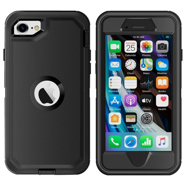 For iPhone SE 2020 Heavy Duty Hard Armor Case Shockproof Case Cover+ Belt Clip