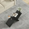 thumbnail image 6 of Gymax 47'' Rectangle Glass Coffee Table w/ Tempered Glass Tabletop & Geometric, 6 of 10