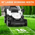 thumbnail image 3 of Litheli Cordless Lawn Mower, 2*20V Electric Lawn Mowers, 16 Inch, 6-Position Height Adjustment, Light Weight, With 2*4.0Ah Portable Battery, for Garden/Yard/Farm, 3 of 10