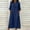 A_ Navy, variant on Summer Dresses for Women Stand Collar Partial Button Placket Flared Elbow Sleeve Straight Midi Dress Side Inset Pockets Loose Oversized Build Gray M