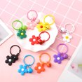 thumbnail image 1 of harmtty 2Pcs Women Candy Color Flower Bell Key Ring Chain Bag Clothing Pendant Decor,Red, 1 of 8