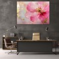 thumbnail image 6 of Mudket Framed Canvas Wall Art Ready to Hang, Pink Flower Gold Print, Modern Floral Wall Decor Canvas Artwork for Living Room Bedroom Office, Flower Pictures - 12"L x 8"W, 6 of 10