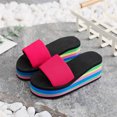 thumbnail image 2 of Slippers for Women,Ladies Shoes Summer Fashion Beach Sandals Nesh Elastic Band Wedge Sandals,Womens Slippers,Hot Pink,6.5, 2 of 9
