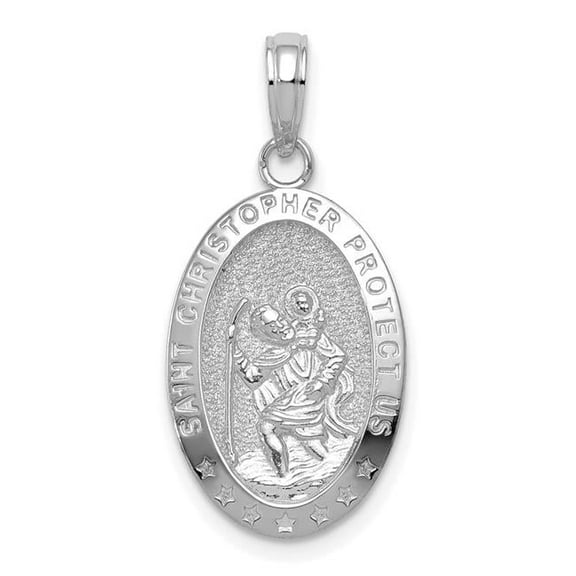 Finest Gold  10K Gold Saint Christopher Medal Jewelry Pendant & Charms  White
