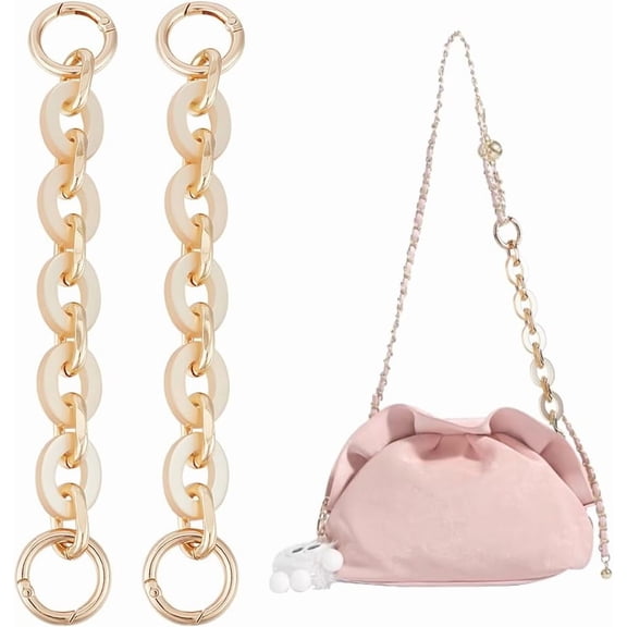 2Pcs 7.6" Purse Chain Strap Bag Extender Chain Decorative Bag Chains Bag Charm Chain Purse Handle Metal Bag Chain Extender for Purse Handbag Wallet Crossbody Shoulder Bag