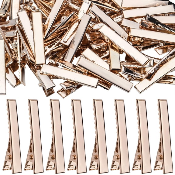 Flat Alligator Clips, 100pcs 4cm DIY Single Prong Metal Hair Clips Duckbill Hair Clips Blank Hair Slides for Crafts and Other Hair Accessories
