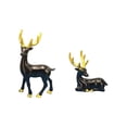 thumbnail image 2 of WKSCLPAI Pair of Decorative Deer Statues, Home Accent Ornament for Wine Cabinet Living Room TV Stand, Xmas Seasonal Table Display, Black, 2 of 7