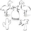 Hawaiian Cookie Cutter Set-5 Piece-Cactus, Pineapple, Flamingo, Palm Tree Cookie Cutters Cookie Molds Summer Tropical Beach Party Supplies Decoratons Handmade Cookie.