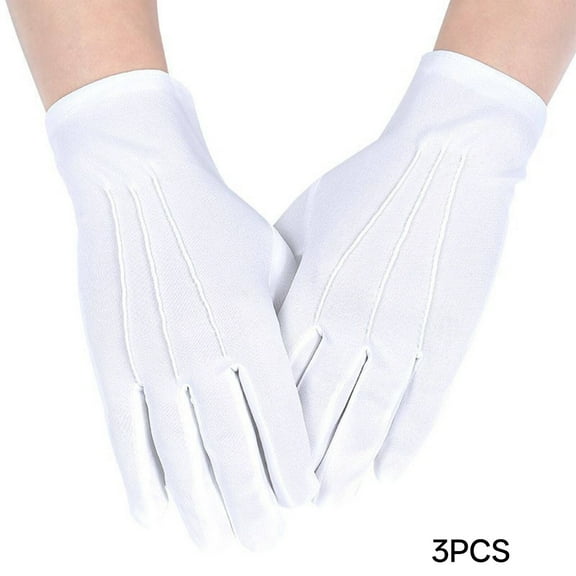 TELOLY 3Pairs Cotton Gloves Super Comfortable White Cotton Gloves Fits Like A Glove Cotton Gloves for Dry Hands Sleeping Ideal for Cold Days White