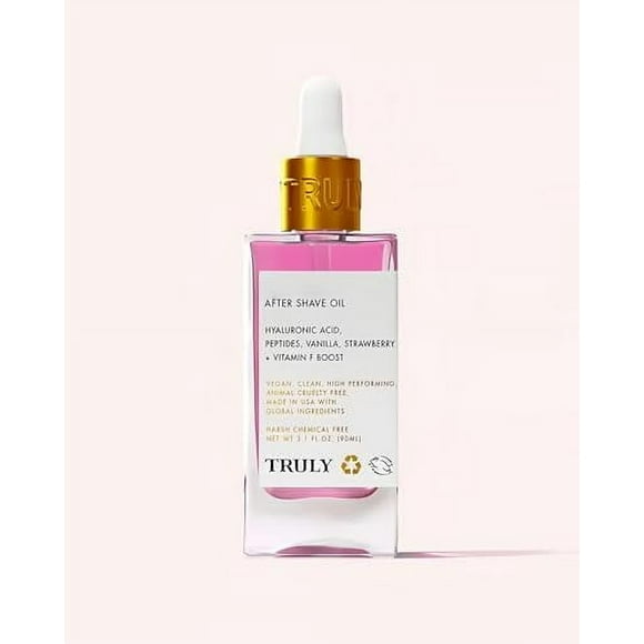 Truly Soft Serve After Shave Oil, Strawberry Vanilla, Hydrating & Soothing for Smooth Skin, Prevent Ingrown Hairs & Razor Burn, 90ml