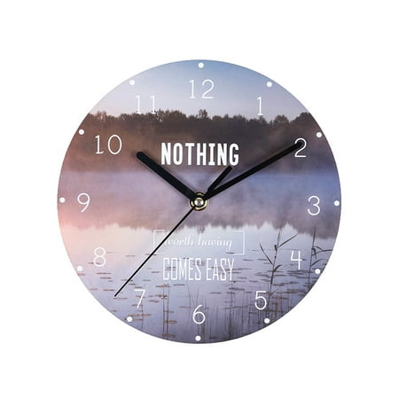 

wrea Density Board Round Wall Clock Ticking Density board wall clock Quartz Movement Living Room Bedroom Decorative Clock