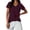 Wine, variant on AKOEE Women's Striped T-Shirts V Neck Short Sleeve Soft Cotton Colorblock Tops Casual Summer Tshirts Basic Tees (XL, Green)