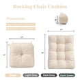 thumbnail image 6 of Galenzoov 22×17×5 inch Ultimate Comfort Rocking Chair Cushion Set - Luxurious Thick Memory Foam with Non-Slip Ties, Water-resistant Seat & Back Pillows for Indoor/Outdoor Rockers, Beige, 6 of 8