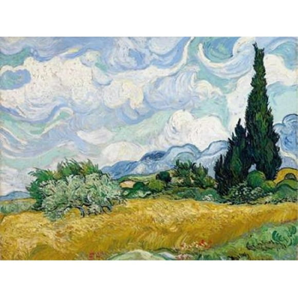 Selected Artworks PDX3VG115LARGE Champ de Blé avec Affiche de Cyprès Imprimée par Vincent Van Gogh&44; 22 x 28 - Grand