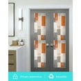 thumbnail image 5 of Window Privacy Film Abstract Orange Grey Stained Glass Window Film Decorative Sun Block Window Cover Vintage Simple Geometric Textured Window Clings Static Adhesive Sticker for Bathroom 23.6"x78.7", 5 of 7