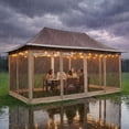 thumbnail image 4 of COBIZI 10x20 Gazebo Tent Outdoor Pop up Gazebo Canopy Shelter with Mosquito Netting, Brown, 4 of 5