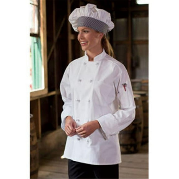 0403C-2508 Chef Coat 10 Knot in White - 4XLarge