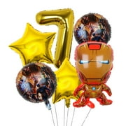 Avengers Marvel Heroes, Spider-Man, Hulk, Captain America, Round Aluminum Film Balloon Set
