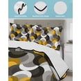 thumbnail image 4 of Quilts Twin-XL Size Bedding Set, Yellow Grey Abstract Lightweight Quilted Comforter, Modern Geometric Ombre Artwork Soft Reversible Bedspread Coverlet with Pillow Covers for All Season, 68" x 98", 4 of 7