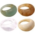 thumbnail image 1 of Set Resina Colorido Ancho Grueso Cúpula Nudillo Dedo Apilable Anillo Conjunto Retro Acrílico Transparente Vintage Joyería Fiesta Elegante Regalo Hecho A Mano - 4pcs Vhermosa Anillos, 1 of 5