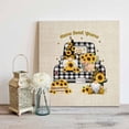 thumbnail image 4 of Sunflower Gnome Framed Canvas Wall Art, Summer Black Plaid Truck Linen Vintage Wall Art Painting for Living Room Bedroom Home Decor, 12”x12”, Office Artwork Print, 4 of 9