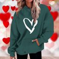 thumbnail image 2 of Lmnyox Women's Long Sleeve Sweatshirts Oversized Heart Print Hooded Sweatshirt with Pocket Valentine's Day Clothes, 2 of 5
