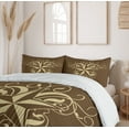 thumbnail image 6 of Ambesonne Prehistoric Country Duvet Cover Sets, Baroque Swirl, 2-Queen, Brown Pale Yellow, 6 of 6
