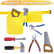 Construction Worker Costumes for Boys, Kids Builder Dress Up with Tool Set for Kids Pretend Role Play, Halloween Birthday Gift 3 4 5 6 Years Old