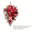 thumbnail image 5 of Christmas Candy Cane Wreath for Front Door, Christmas Teardrop Swag Red and White Artificial Xmas Staircase Decorations for Indoor Outdoor Wall Window Home Decor, 5 of 6