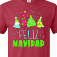 thumbnail image 4 of Inktastic Feliz Navidad Colorful Decorated Trees T-Shirt, 4 of 5
