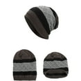 thumbnail image 3 of SuTry Unisex Chilly Months Knitted Three-Piece Set with Thick Velvet Hat Gloves Scarves Knitted Fabric Retains Heat Thick Velvet(Gray#5,Free Size), 3 of 3