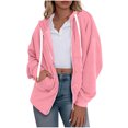 thumbnail image 2 of Guieoi Plus Size Jackets Women's Fashion Casual Ladies Printed Long Sleeve Tops Blouse Hooded Sweatshirts Pink Black*Friday/Cyber*Monday, 2 of 7