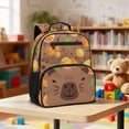 thumbnail image 2 of Jeiento Capybara Toddler Backpack for Boys 2-5, 13.5 Inch Preschool School Bag, Orange Lightweight Kids Backpack for Daycare with 2 Front & 2 Mesh Side Pockets, 2 of 7