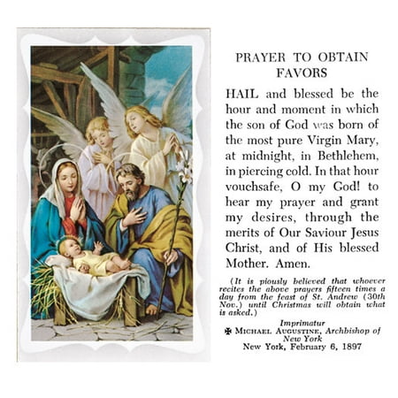 

Christmas Prayer Catholic Prayer Holy Card with Prayer on Back Pack of 100