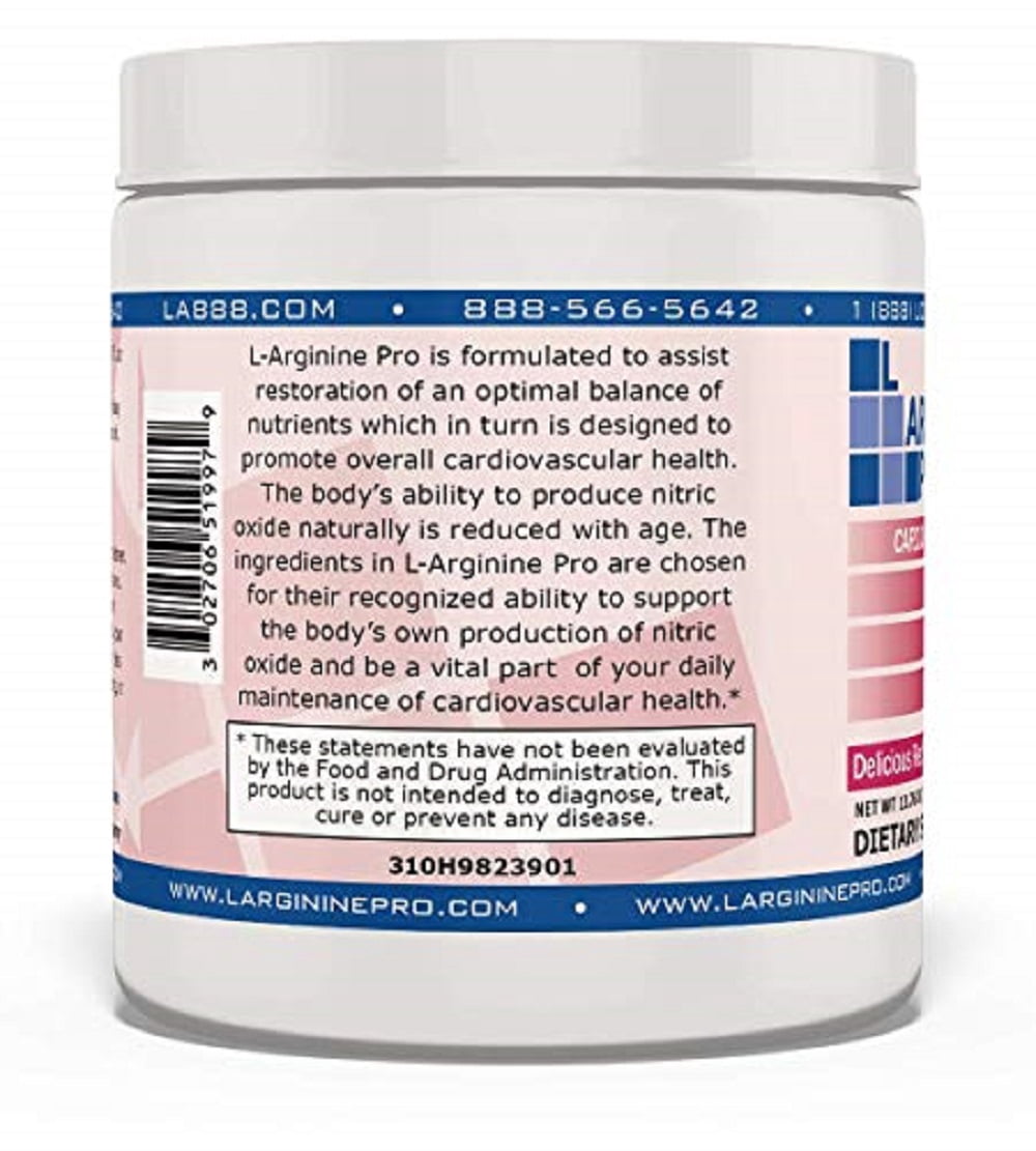 L-ARGININE PRO Powder Jars - 5500mg L-Arginine, 1100mg L-Citrulline Cardio Health (Raspberry, 1 Jar)