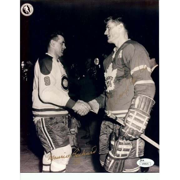Maurice Richard Allan Stanley Signed Autographed 8X10 Photo Vintage Low JSA COA