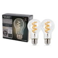 thumbnail image 6 of Better Homes & Gardens A19 LED Vintage Light Bulbs, 4.5W (40W Equivalent), E26 Base, Spiral Filament, Clear Glass, 2-Pack, 6 of 11