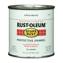 Rust-Oleum Stops Rust Indoor and Outdoor Satin White Oil-Based Protective Paint 0.5 pt