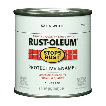 Rust-Oleum Stops Rust Indoor and Outdoor Satin White Oil-Based Protective Paint 0.5 pt