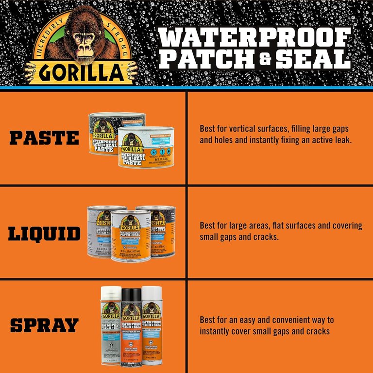 Gorilla Glue 1 Lb Black Patch & Seal Paste - Waterproof Repair For Roofs, Gutters, Flashing