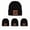 Black, variant on 4-PCS Custom Leather Patch Beanie Hats | Heavyweight Acrylic Knit, One Size Fits All, High Elasticity, Perfect Gift Set