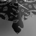thumbnail image 3 of Black White Gothic Cat Skull Key Pattern Rectangle Tablecloth 60"x84",Waterproof Polyester Rectangle Table Cloth, Wipeable Spillproof Polyester Tablecloth for Dining, Camping, Indoor and Outdoor, 3 of 5