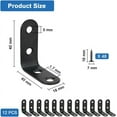 thumbnail image 2 of Black 12-Pack 40mm x 40mm Right Angle L-Shaped Brackets, 90-Degree Stainless Steel Shelf Supports for Wood Furniture and Cupboards, 2 of 5