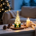 thumbnail image 4 of Mini Christmas Tree Table Lamp LED Night Light, Small Xmas Desktop Ornament for Window Sill Fireplace Holiday Decor, Plastic, Warm White Glow, Gift Box Base, 4 of 6