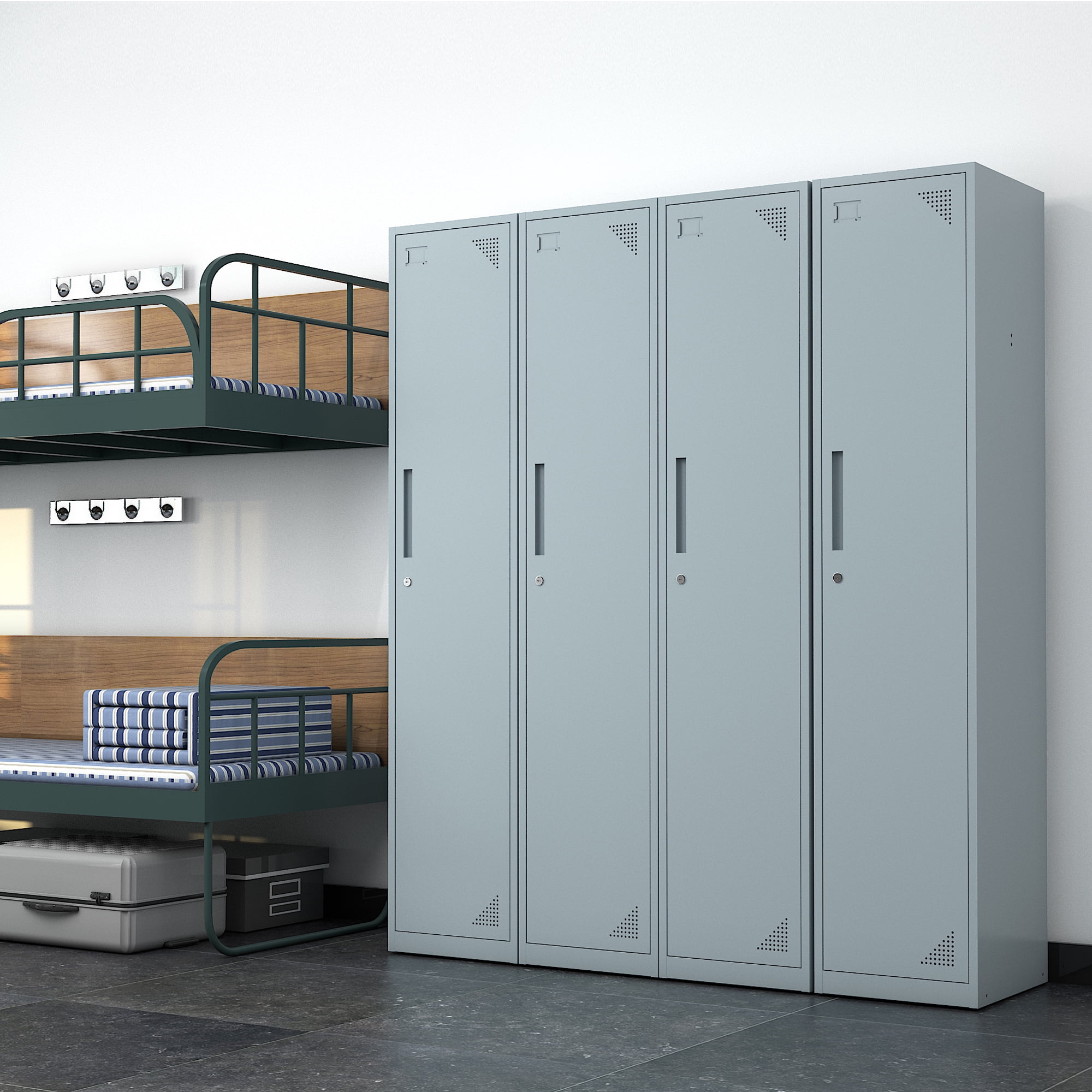 Fesbos Metal Locker 1 Lockable Door,71" Tall Steel Storage Cabinet for School Office Gym Home Employees Staff Sundries Room